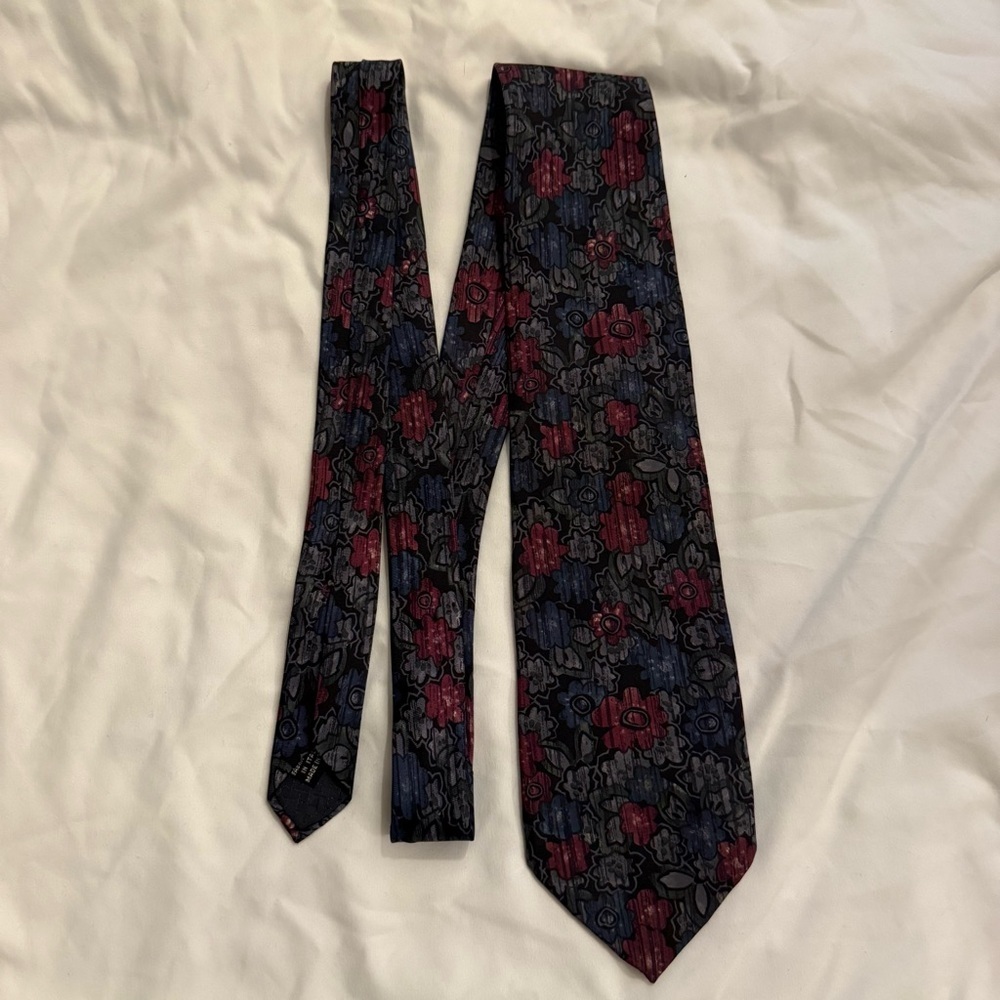 Like New Vintage Christian Dior Monsieur Abstract Floral Print Silk Tie